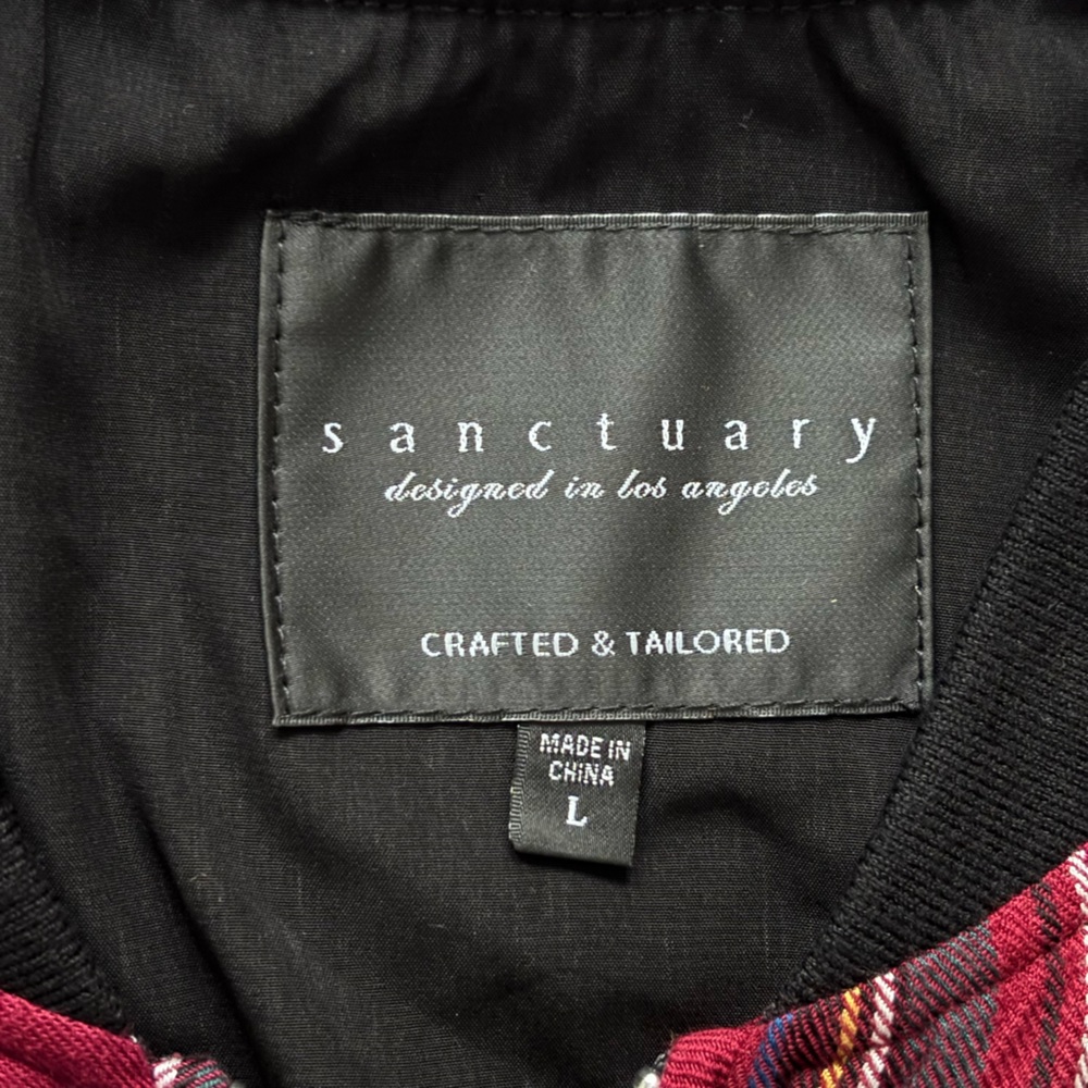 SANCTUARY Tartan Plaid Bomber Jacket--EUC--L - Picture 3 of 16